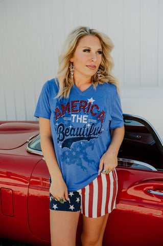 America The Beautiful V-Neck Tee