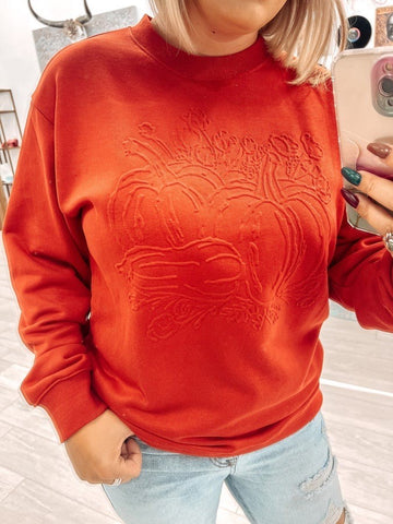 Embossed Pumpkin Sweatshirt